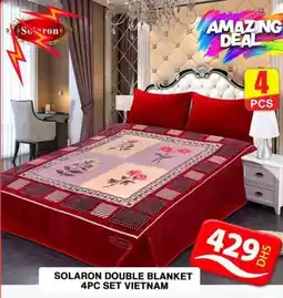 Grand Hyper Market SOLARON DOUBLE BLANKET 4PC SET VIETNAM offer