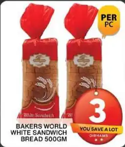 Grand Mall Sharjah BAKERS WORLD WHITE SANDWICH BREAD 500GM offer