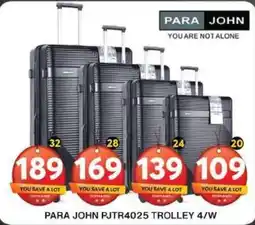 Grand Mall Sharjah PARA JOHN PJTR4025 TROLLEY 4/W offer