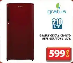 Grand Mall Sharjah GRATUS GDCR210RH S/D REFRIGERATOR 210LTR offer