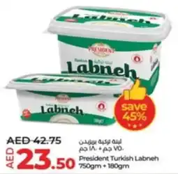 Lulu Hypermarket President Turkish Labneh 750gm + 180gm offer