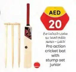 KM Trading Pro action cricket bat with stump set junior offer