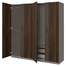 Ikea Pax / storklinta Wardrobe combination, dark grey/dark brown stained oak effect, 200x60x201 cm offer