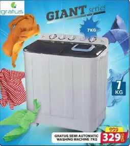 Grand Mall Sharjah GRATUS SEMI AUTOMATIC WASHING MACHINE 7KG offer