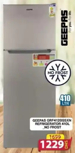 Grand Hyper Market GEEPAS GRF4120SSXN REFRIGERATOR 410L NO FROST offer