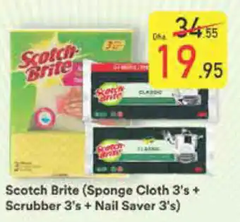 Safeer Market Scotch Brite (Sponge Cloth 3's + Scrubber 3's + Nail Saver 3's) offer
