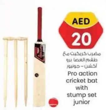KM Trading Pro action cricket bat with stump set junior offer