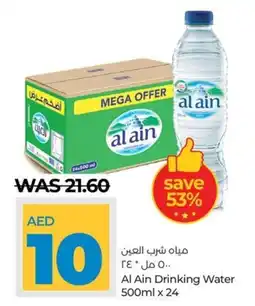 Lulu Hypermarket Al Ain Drinking Water 500ml x 24 offer