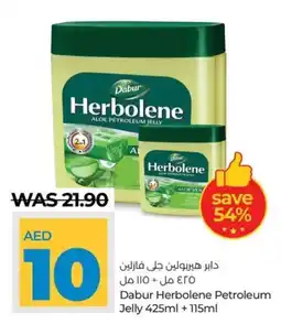 Lulu Hypermarket Dabur Herbolene Petroleum Jelly 425ml + 115ml offer