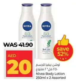 Lulu Hypermarket Nivea Body Lotion 250ml x 2 Assorted offer