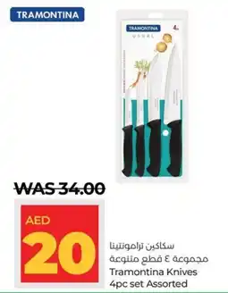 Lulu Hypermarket Tramontina Knives 4pc set Assorted offer