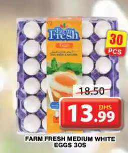 Grand Hyper Market FARM FRESH MEDIUM WHITE EGGS 30S offer