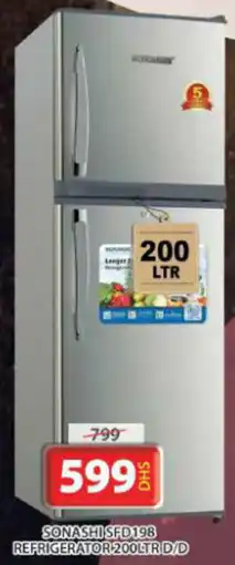 Grand Mall Sharjah SONASHI SFD198 REFRIGERATOR 200LTR D/D offer