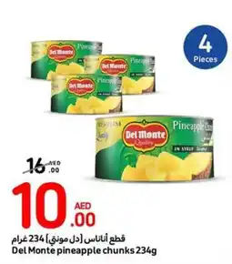 Carrefour Del Monte pineapple chunks 234g offer