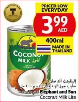 Viva Elephant and Sun Coconut Milk Lite 400ml offer