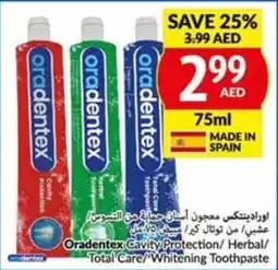 Viva Oradentex Cavity Protection/Herbal/ Total Care/Whitening Toothpaste 75ml offer