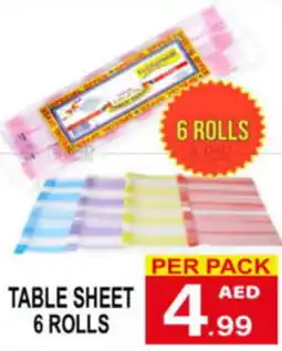 Friday Center TABLE SHEET 6 ROLLS offer