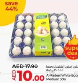 Lulu Hypermarket Al-Fadeel White Eggs Medium 30's offer