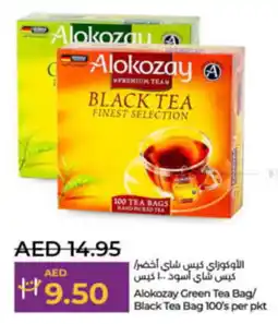 Lulu Hypermarket Alokozay Green Tea Bag/ Black Tea Bag 100's per pkt offer