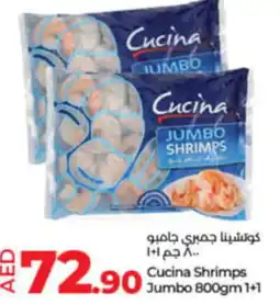 Lulu Hypermarket Cucina Shrimps Jumbo 800gm 1+1 offer