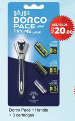 Lulu Hypermarket Dorco Pace 1 Handle + 3 cartridges offer