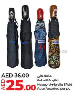 Lulu Hypermarket Happy Umbrella 3Fold Auto Assorted per pc offer