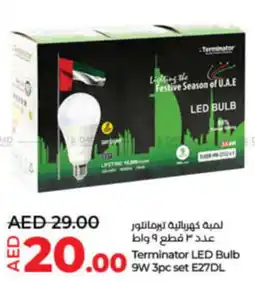 Lulu Hypermarket Terminator LED Bulb 9W 3pc set E27DL offer