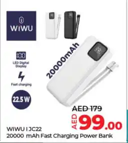 Lulu Hypermarket WIWU IJC22 20000 mAh Fast Charging Power Bank offer