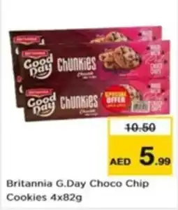 Nesto Britannia G.Day Choco Chip Cookies 4x82g offer
