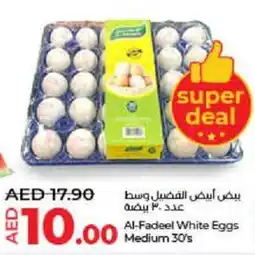 Lulu Hypermarket Al-Fadeel White Eggs Medium 30's offer