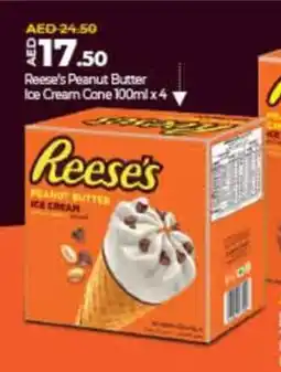 Lulu Hypermarket Reese's Peanut Butter Ice Cream Cone 100ml x4 offer