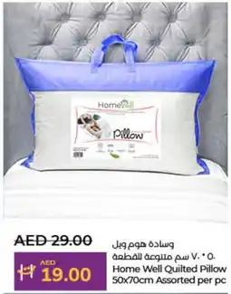 Lulu Hypermarket Home Well Quilted Pillow 50x70cm Assorted per pc offer