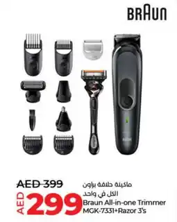 Lulu Hypermarket Braun All-in-one Trimmer MGK-7331+Razor 3's offer