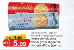KM Trading Karen volf classic whole grain digestive biscuits 400 g per pc offer