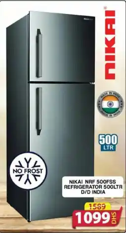 Grand Hyper Market NIKAI NRF 500FSS REFRIGERATOR 500LTR D/D offer