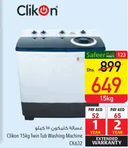 Safeer Market Clikon 15kg Twin Tub Washing Machine CK632 offer