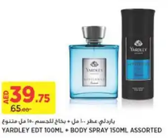 Géant YARDLEY EDT 100ML+BODY SPRAY 150ML ASSORTED offer
