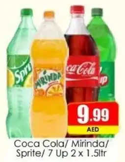 Amber Coca Cola / Mirinda / Sprite / 7 Up 2 x 1.5Ltr offer