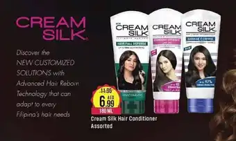 West Zone Supermarket Cream Silk Hair Conditioner Assorted offer