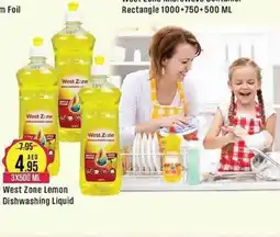 West Zone Supermarket West Zone Lemon Dishwashing Liquid offer