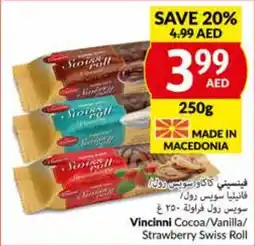 Viva Vincinni Cocoa / Vanilla / Strawberry Swiss Roll 250g offer