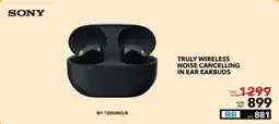 E City SONY TRULY WIRELESS NOISE CANCELLING IN EAR EARBUDS offer