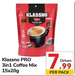 Day To Day Klassno PRO 3in1 Coffee Mix 15X20G offer