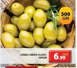 Grand Mall Sharjah JUMBO GREEN OLIVES 500GM offer