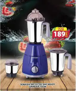 Grand Mall Sharjah SONASHI SB-151-SS 3IN1 MIXER GRINDER 750W offer