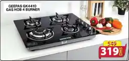 Grand Mall Sharjah GEEPAS GK4410 GAS HOB 4 BURNER offer