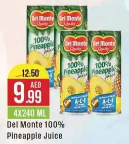 West Zone Supermarket Del Monte 100% Pineapple Juice 4X240 ML offer