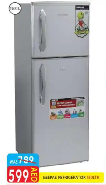 United Hypermarket GEEPAS REFRIGERATOR 180LTR offer