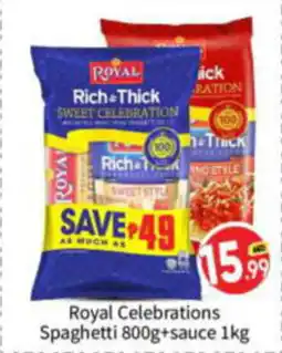 Bigmart Royal Celebrations Spaghetti 800g+sauce 1kg offer