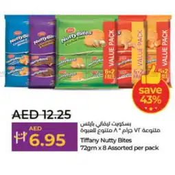 Lulu Hypermarket Tiffany Nutty Bites 72gm x 8 Assorted per pack offer